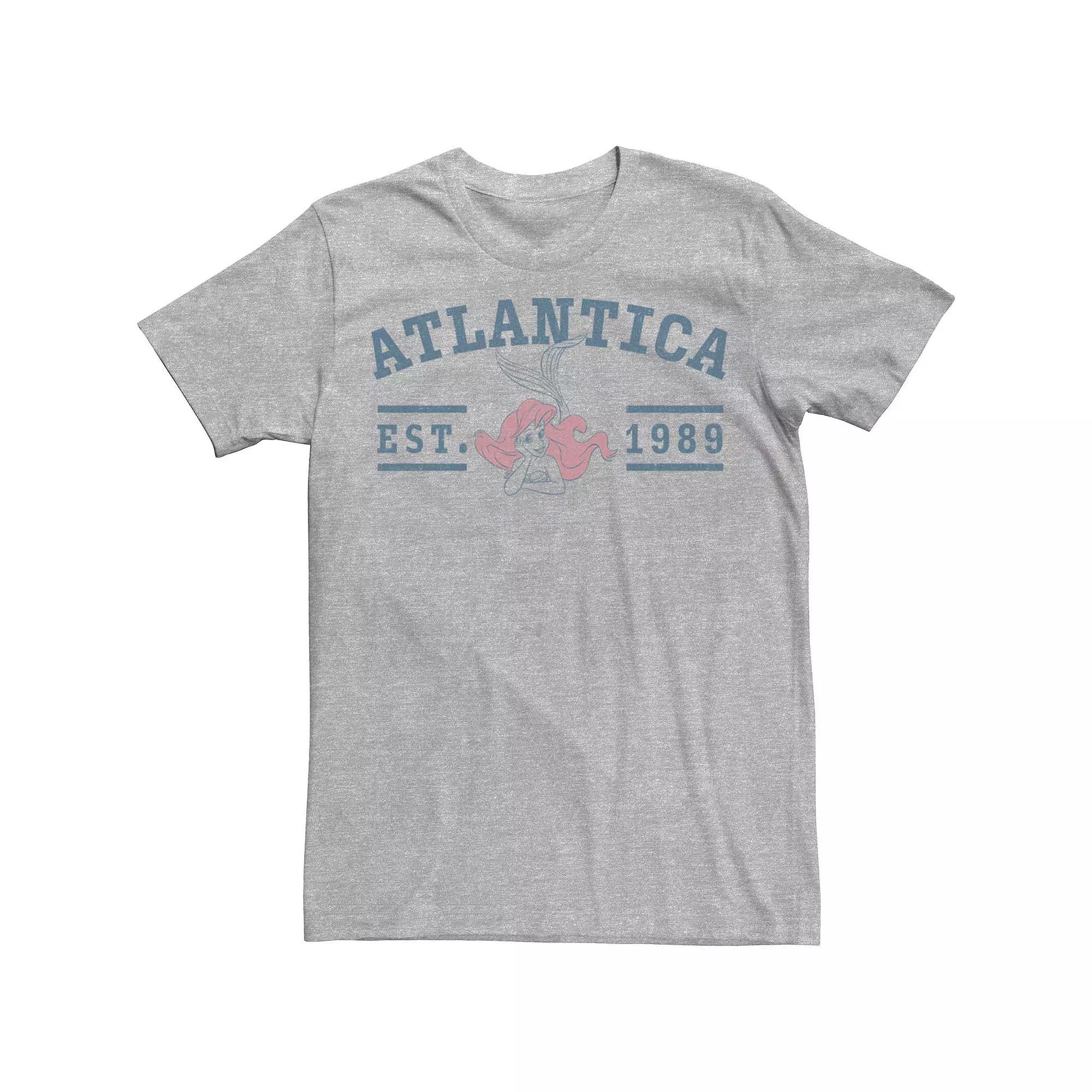 Disney's The Little Mermaid Atlantica Est. 1989 Collegiate Men's Tee, Size: Small, Athletic Grey Product Image