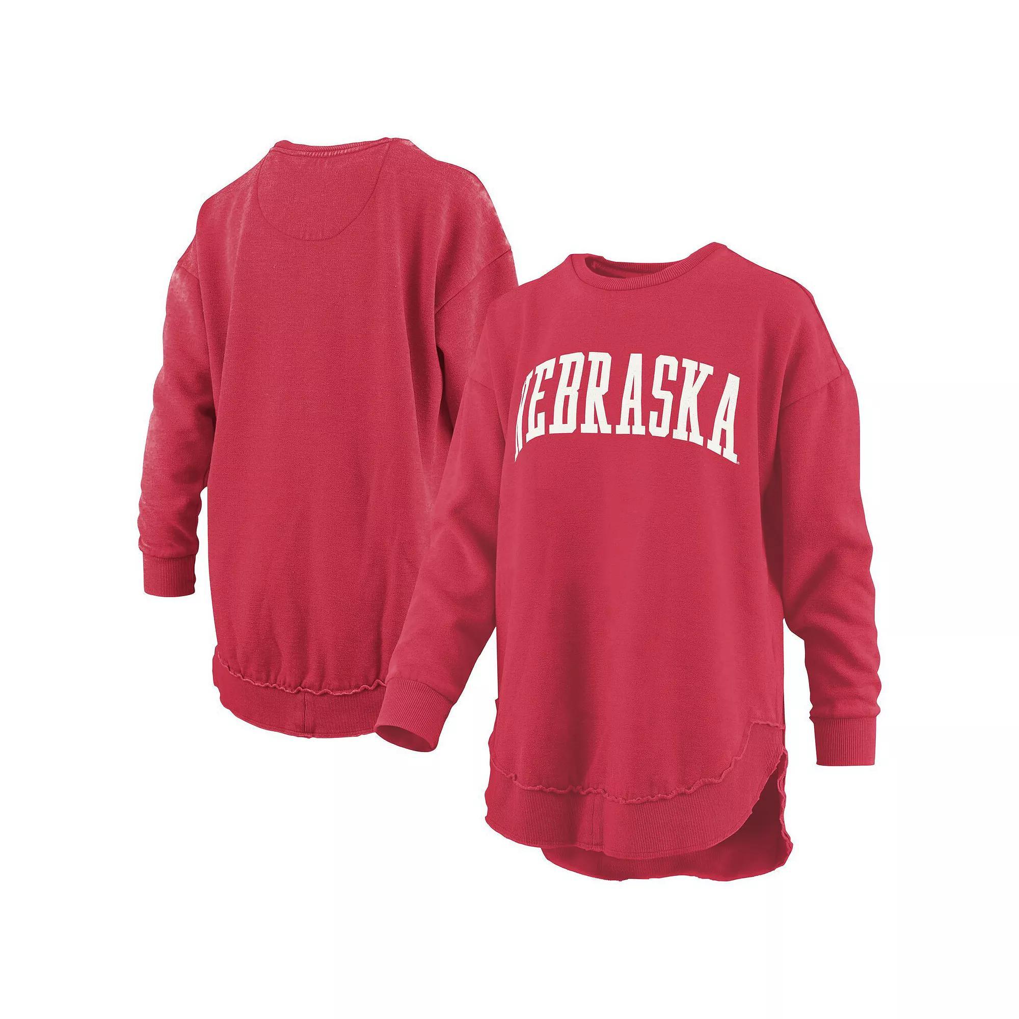 Women's Pressbox  Green Oregon Ducks Melange Poncho Vintage Fleece Long Sleeve Pullover Sweatshirt, Size: Medium Product Image