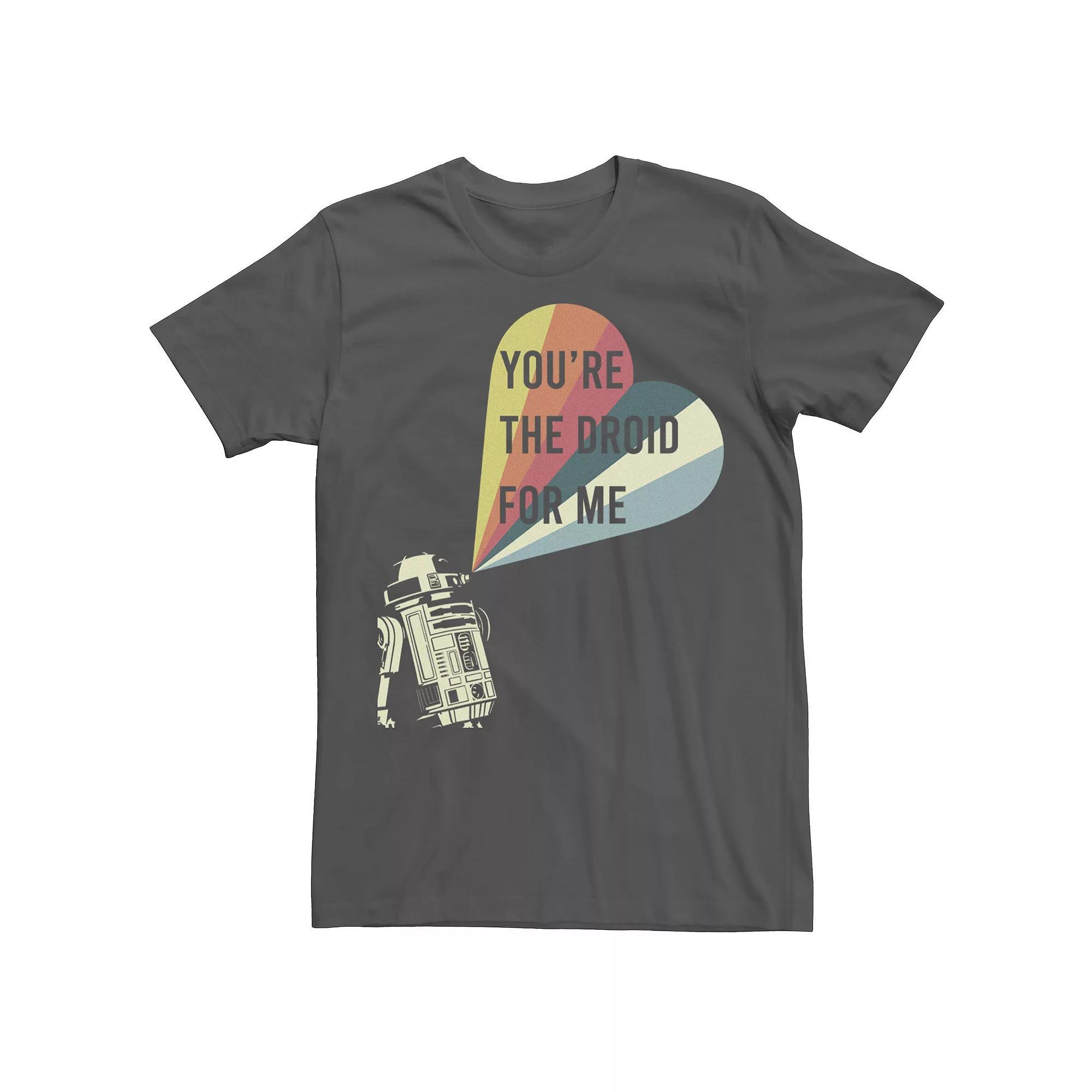 Men's Star Wars R2-D2 Droid For Me Striped Heart Tee,  Product Image