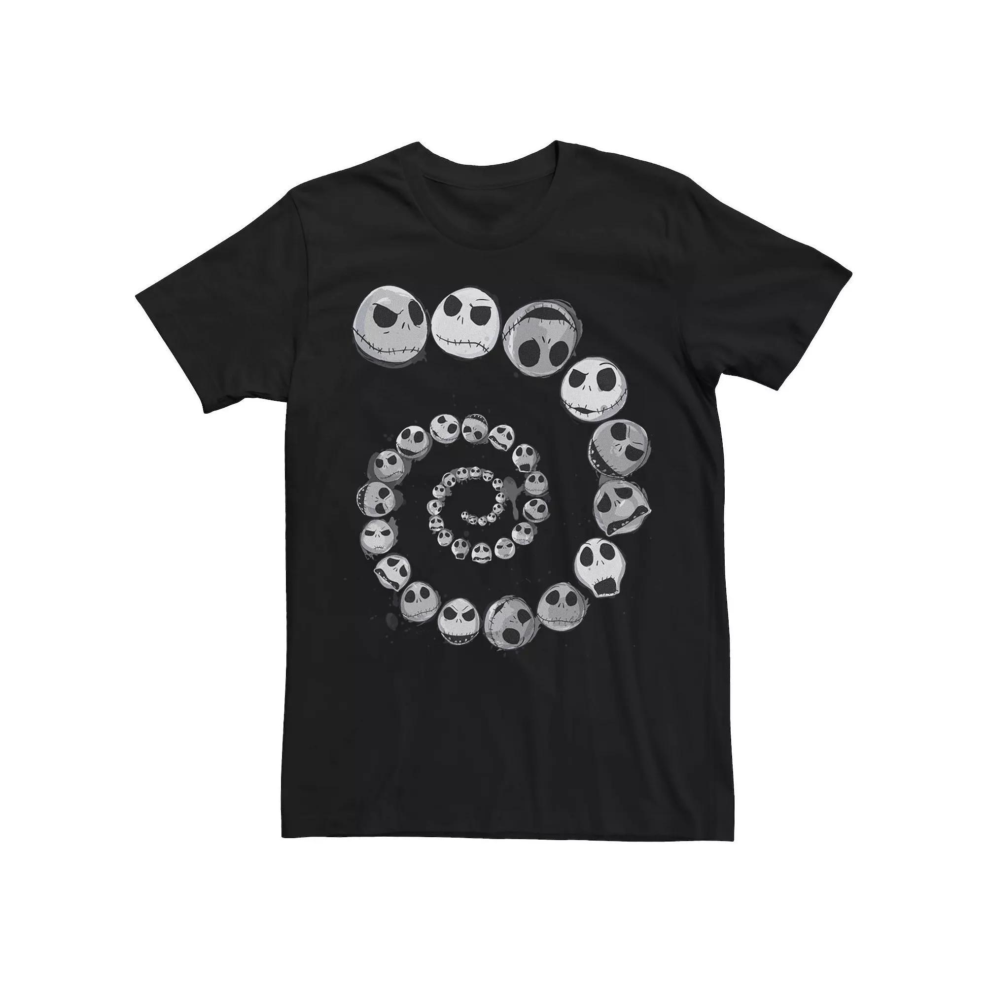 Disney's The Nightmare Before Christmas Jack Skellington Men's Emotional Spiral Tee, Size: Large, Black Product Image