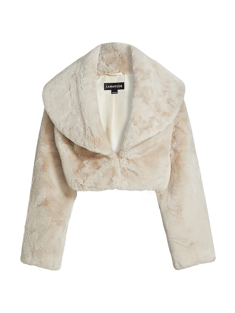 Danika Cropped Faux Fur Jacket Product Image