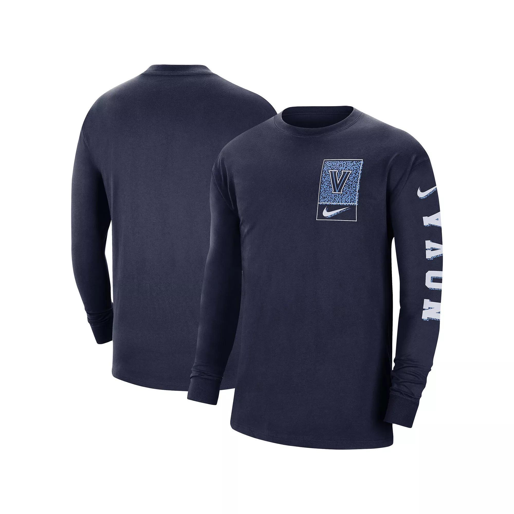Men's Nike Navy Villanova Wildcats Seasonal Max90 2-Hit Long Sleeve T-Shirt, Size: XL, Blue Product Image