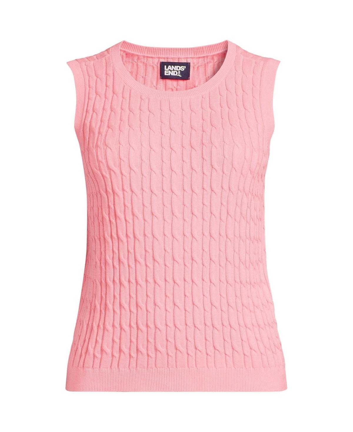 Womens Lands End Cable Knit Sweater Tank Top Product Image