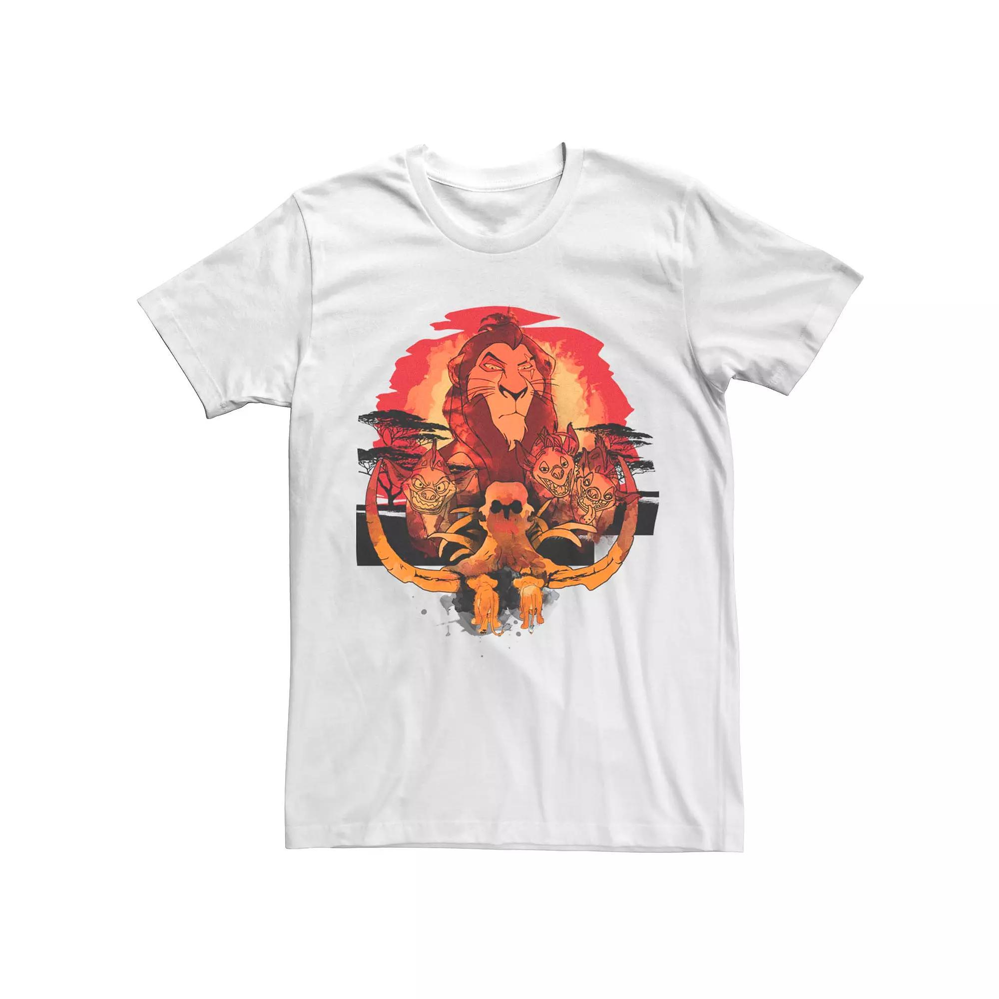 Disney's The Lion King Men's Scar Watercolor Bad Lands Portrait Tee, Size: Small, White Product Image