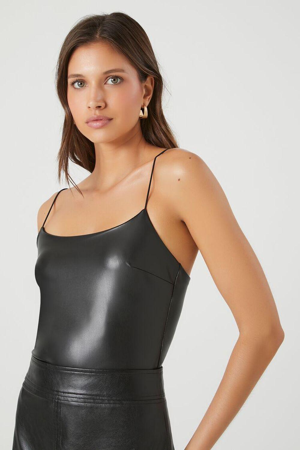 Faux Leather Cami Bodysuit | Forever 21 Product Image