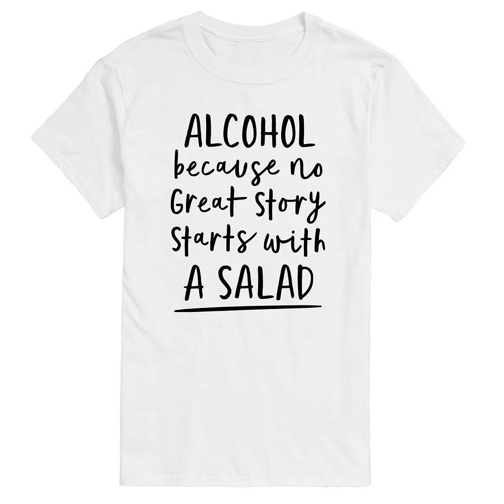 Men's No Great Story Started With Salad Graphic Tee, Size: 4XL Tall, White Product Image