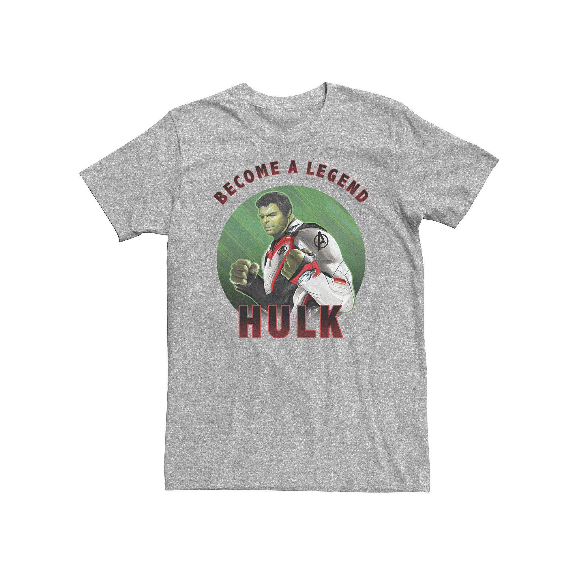Big & Tall Marvel Avengers Endgame Become a Legend Hulk Tee, Men's, Size: Large Tall, Athletic Grey Product Image