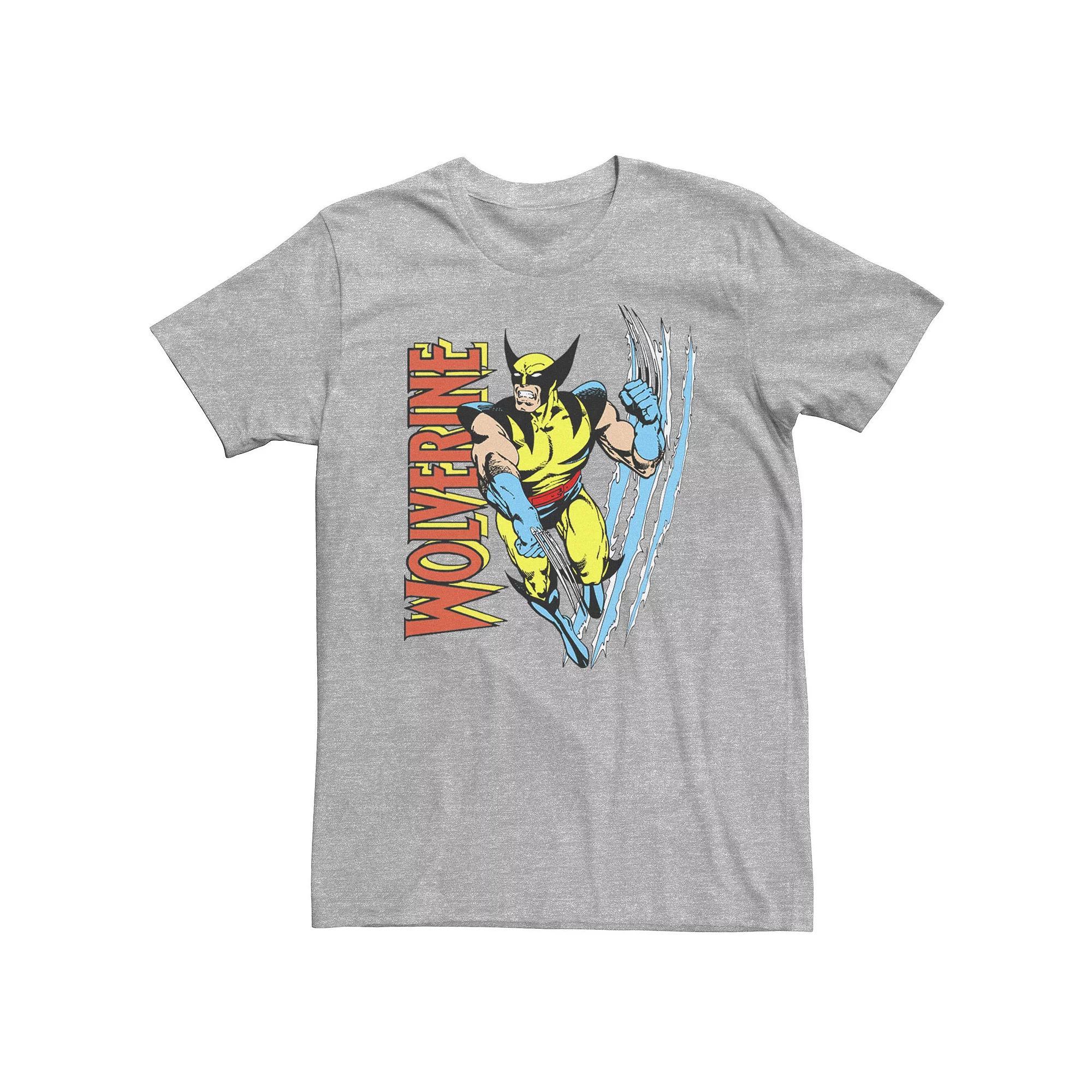 Big & Tall Marvel X-Men Wolverine Vintage Claw Slice Tee, Men's, Size: 3XL Tall, Athletic Grey Product Image