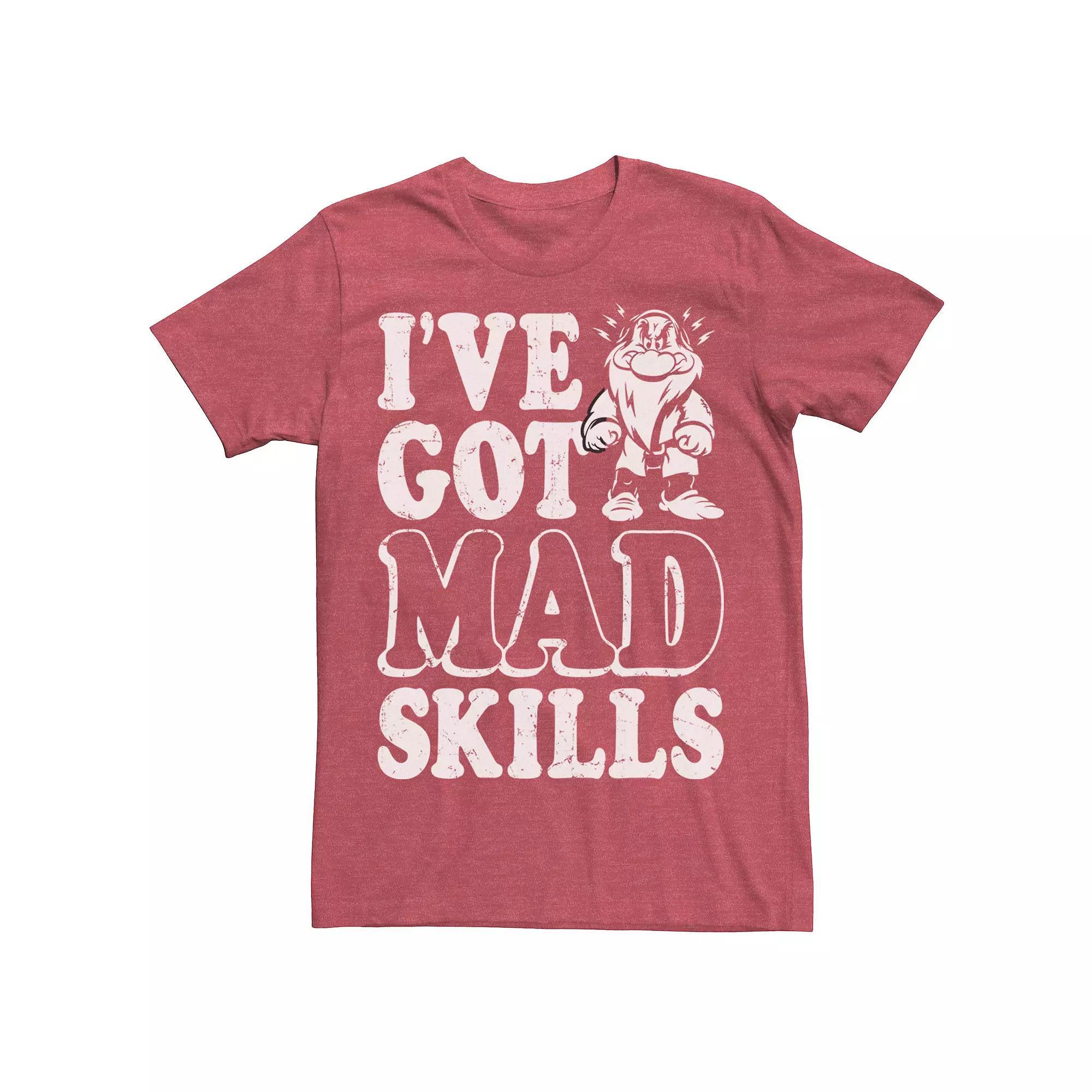 Disney's Snow White Grumpy Mad Skills Text Poster Men's Tee,  Product Image