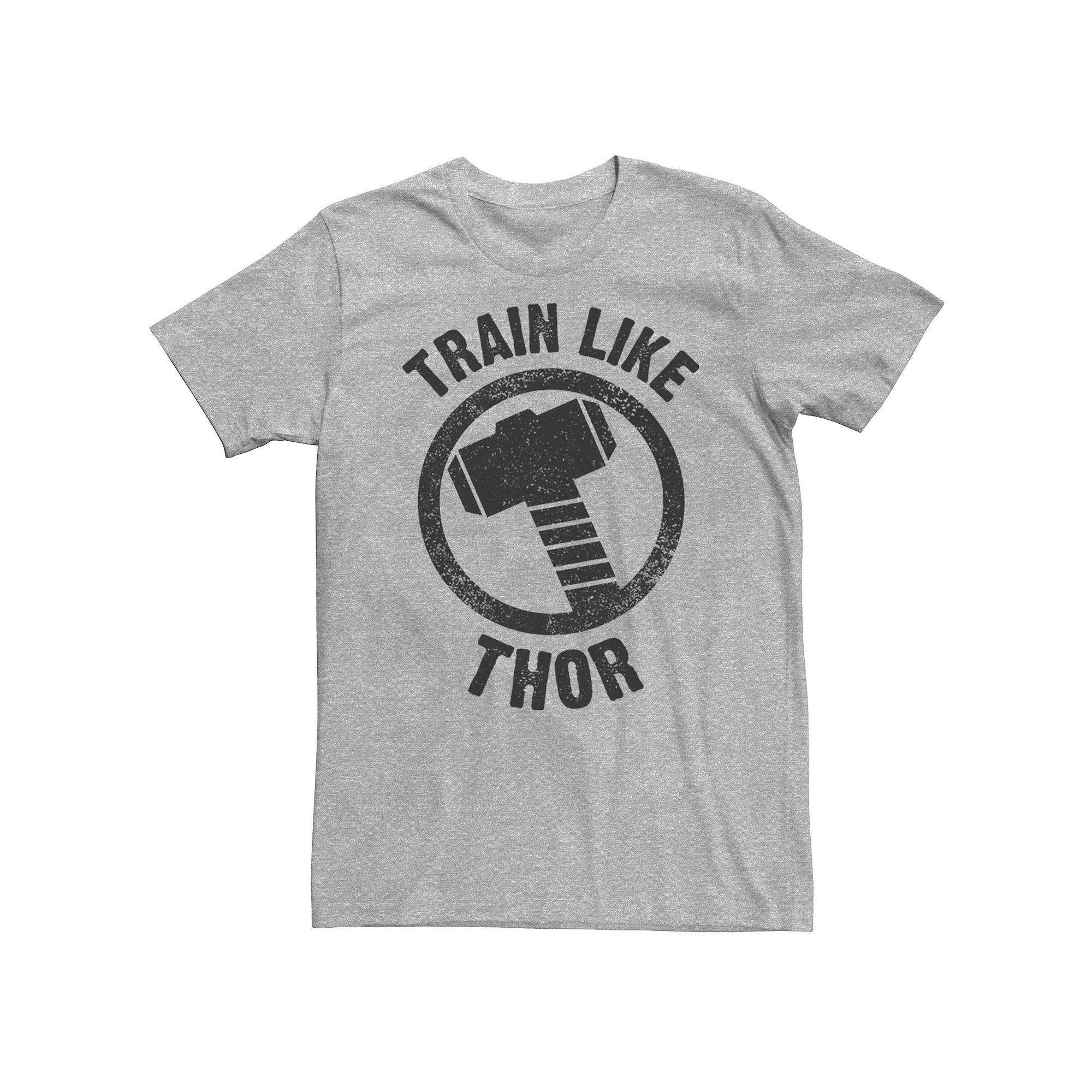 Men's Marvel Built Like Thor Emblem Tee, Size: Large, Athletic Grey Product Image
