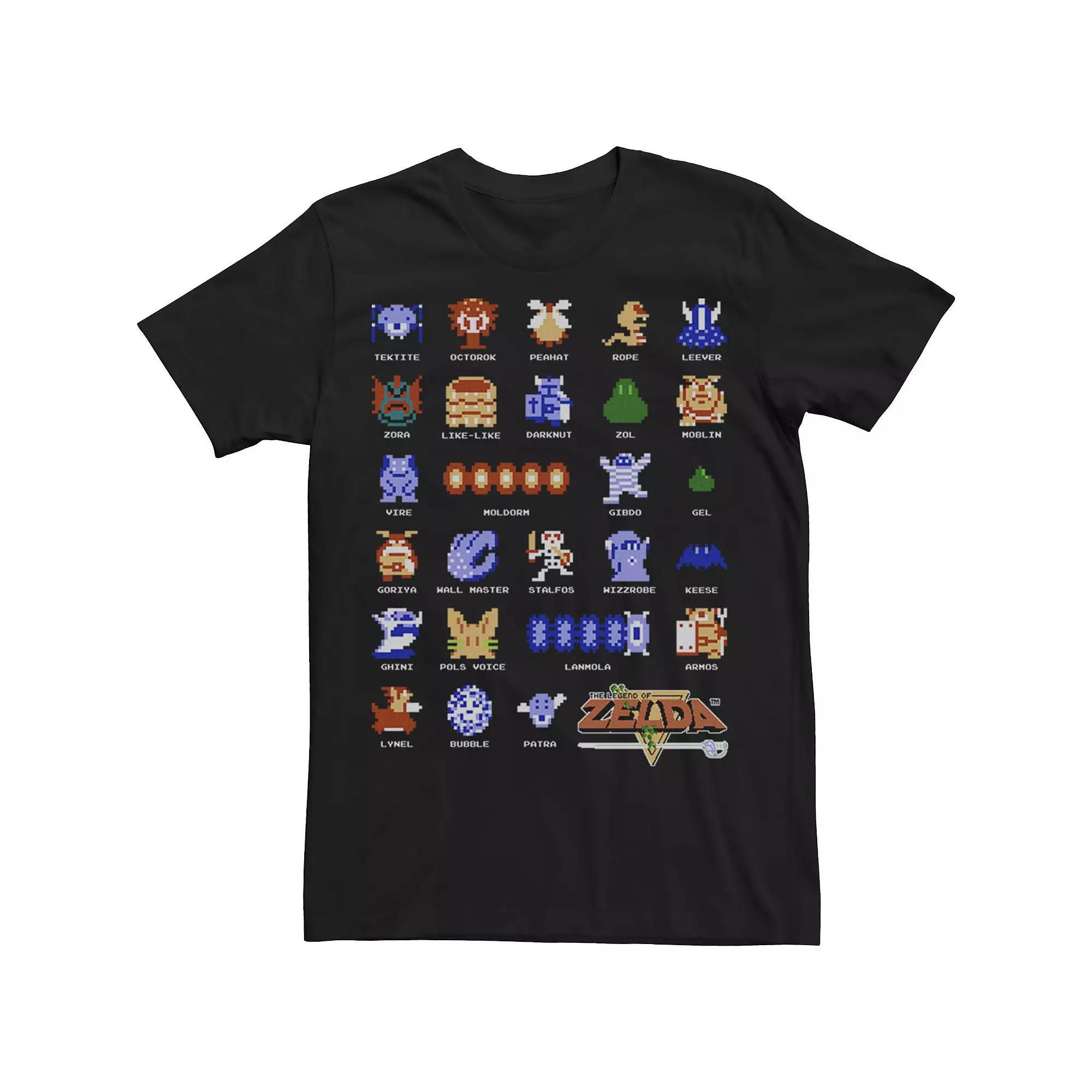 Big & Tall Nintendo Legend Of Zelda Character Pixel Art Portrait Grid Tee, Men's,  Product Image
