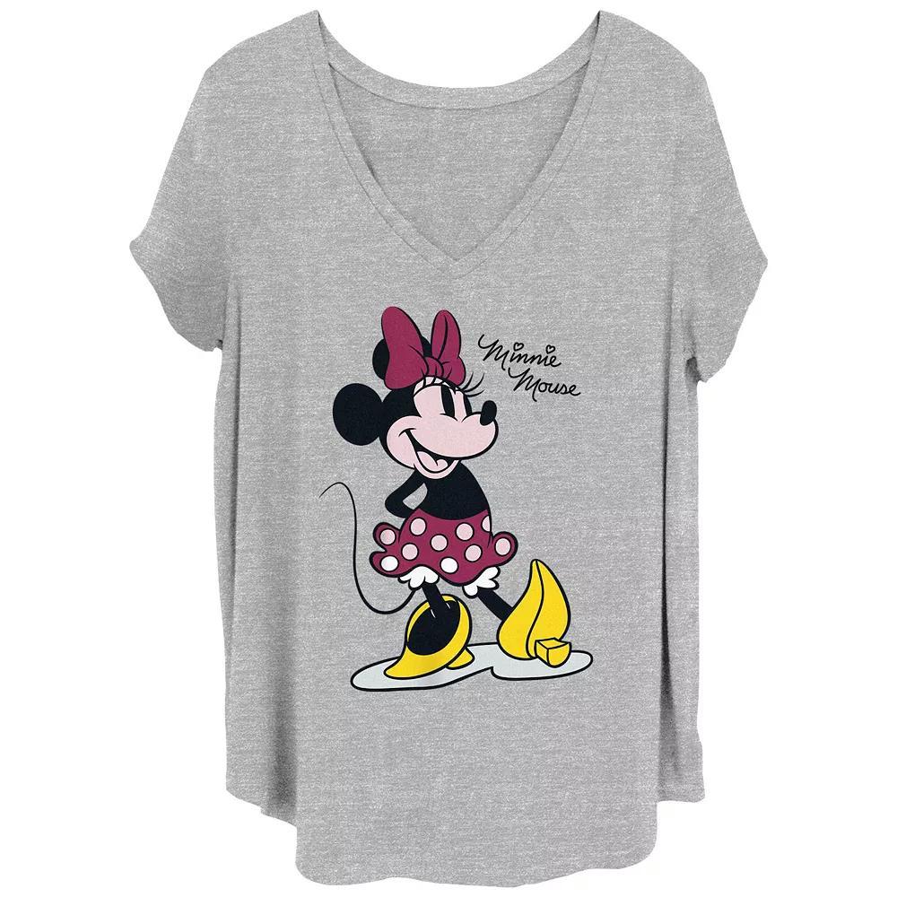 Disney's Minnie Smile Bow Juniors' Plus Graphic Tee, Women's, Size: 4XL, Grey Gray Product Image