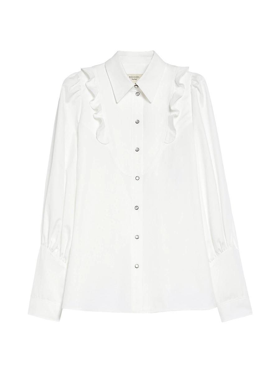 Womens Pancia Ruffle-Trim Button-Up Shirt Product Image