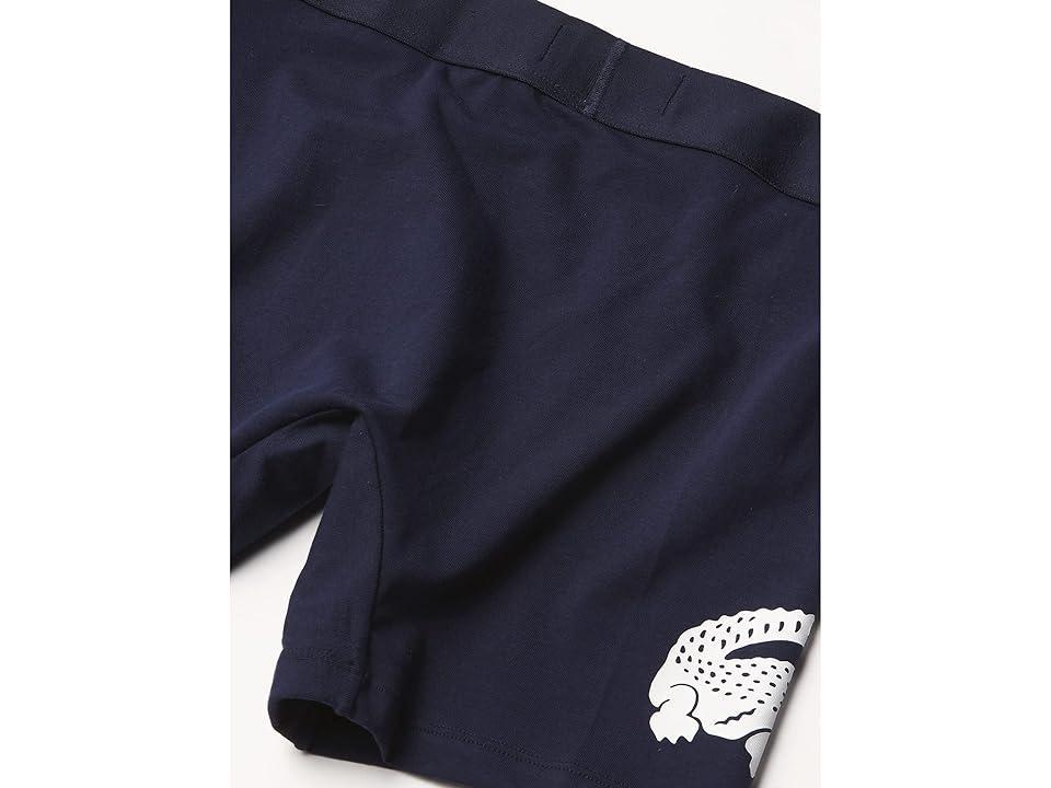 Lacoste 3-Pack Boxer Brief Causal Fashion Big Croc (Navy /White/Silver Chine/Methylene) Men's Underwear Product Image