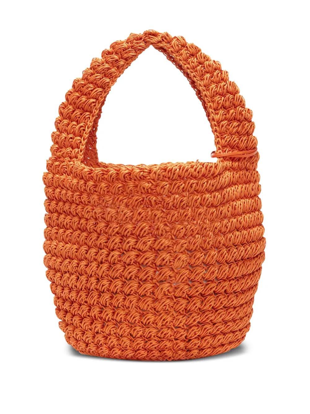 JW ANDERSON Large Popcorn Crochet Bucket Bag In Orange Product Image