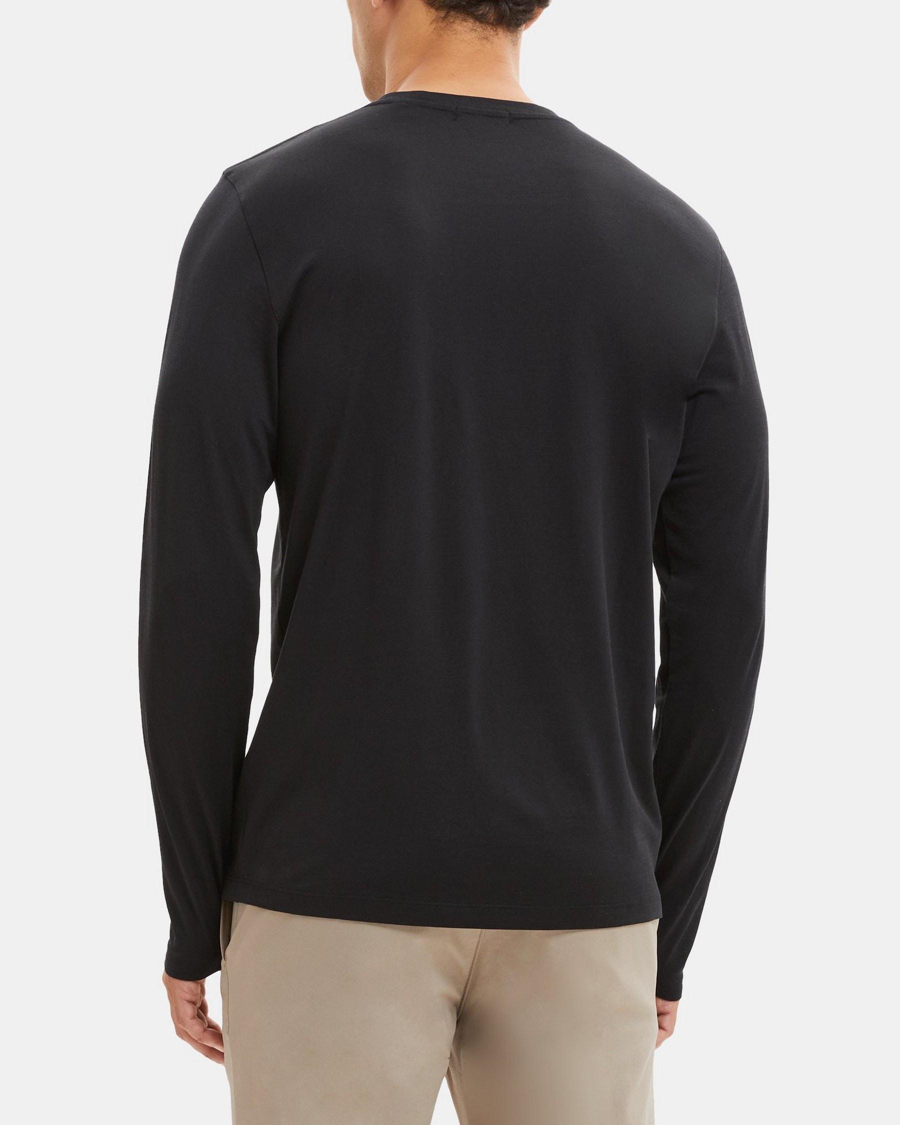 Crewneck Long-Sleeve Tee in Silk-Cotton Product Image