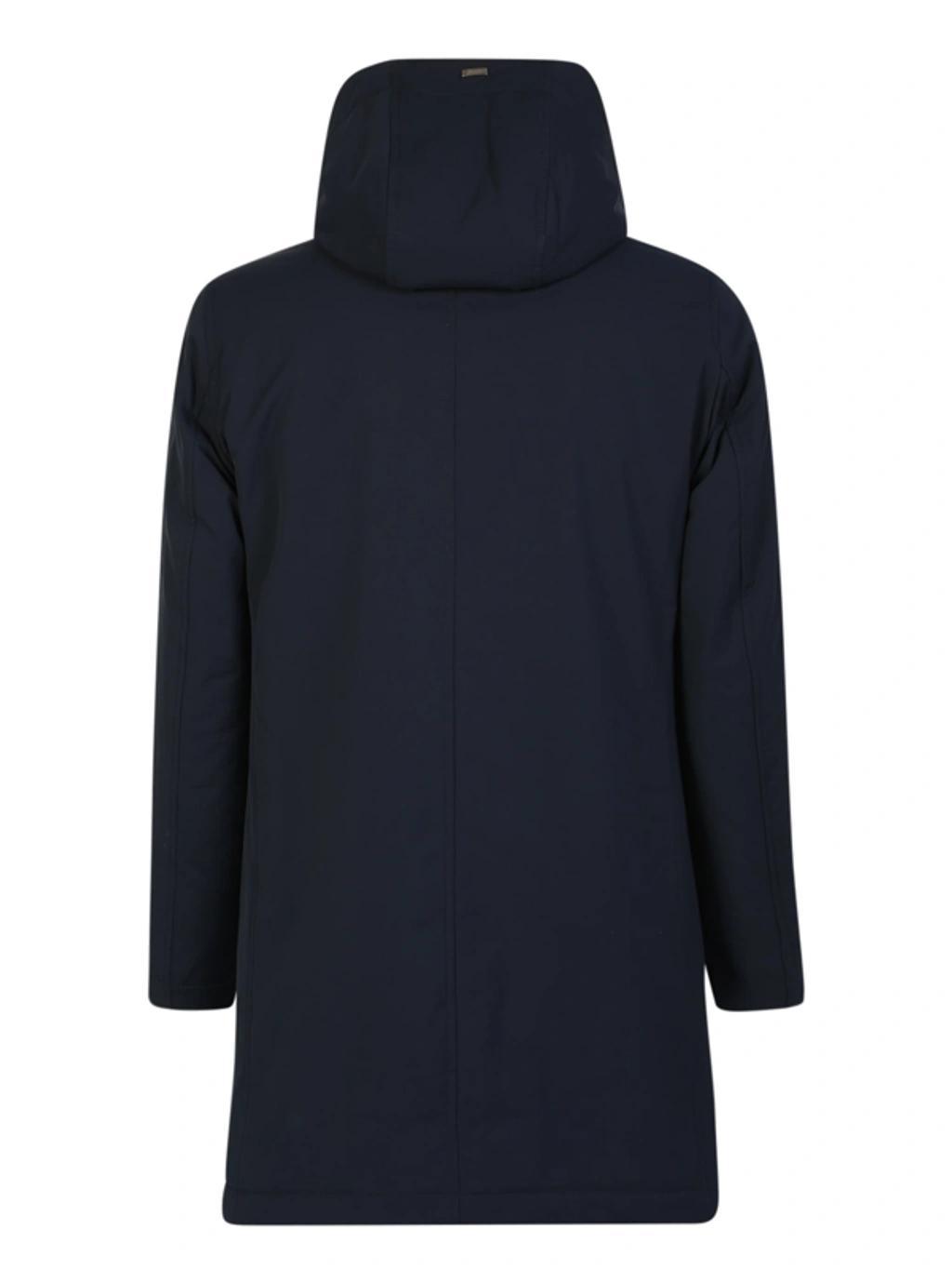 HERNO Keystone Parka With Internal Synthetic Fur In Blue Product Image