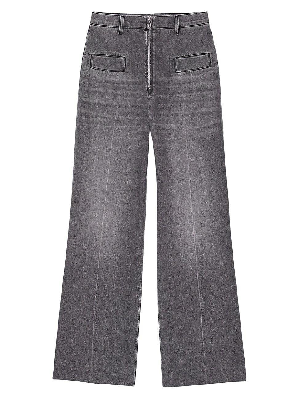 Womens Faded Flared Jeans Product Image