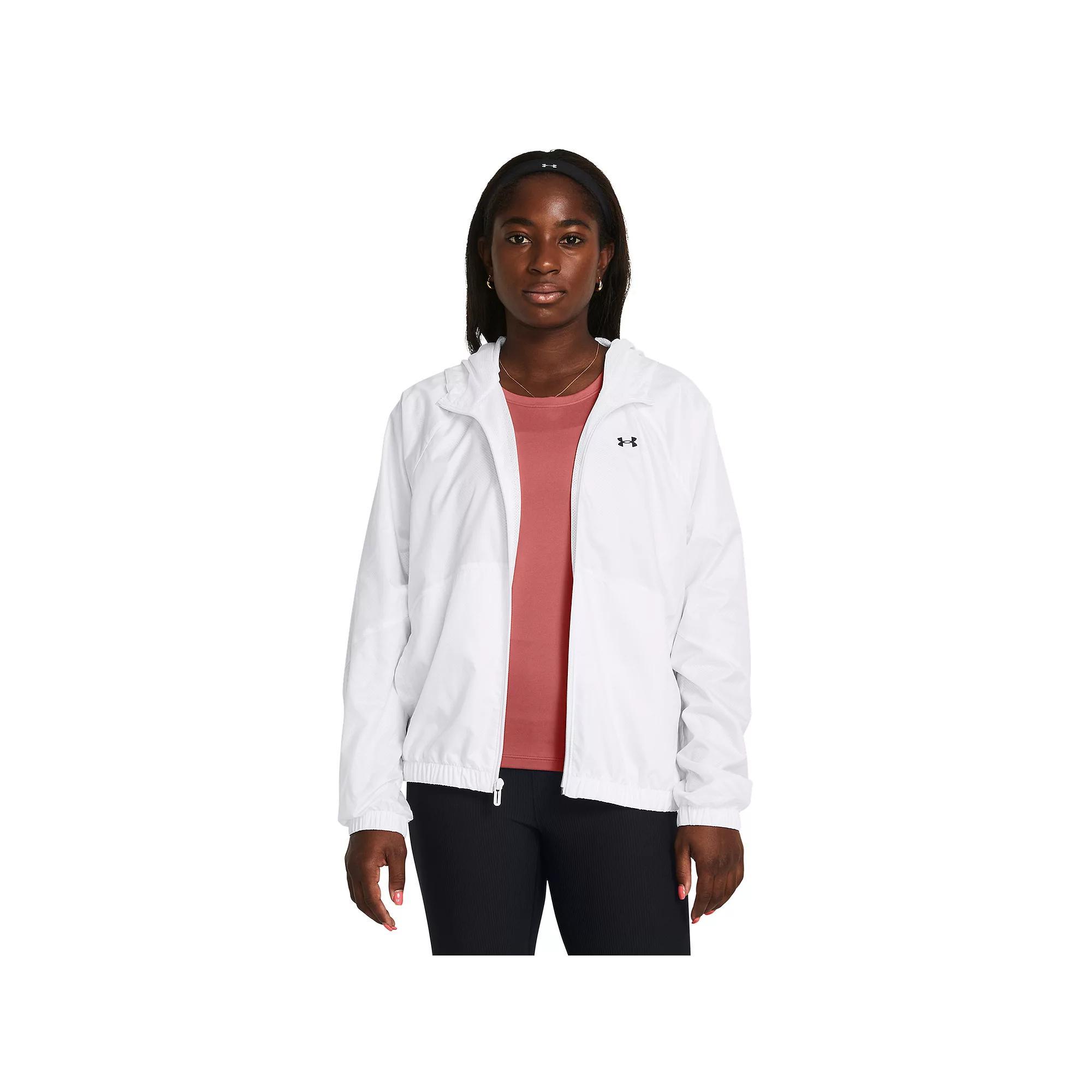 Women's Under Armour Rival Full-Zip Windbreaker Jacket, Size: Small, Prime Pink Product Image