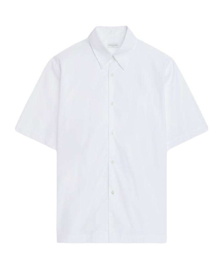 DRIES VAN NOTEN Clasen Cotton-poplin Shirt In White Product Image