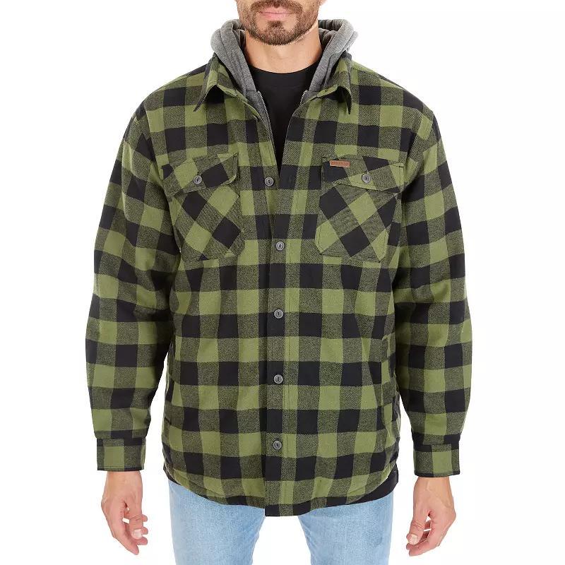 Mens Sherpa-Lined Hooded Flannel Shirt Jacket, Mens Product Image