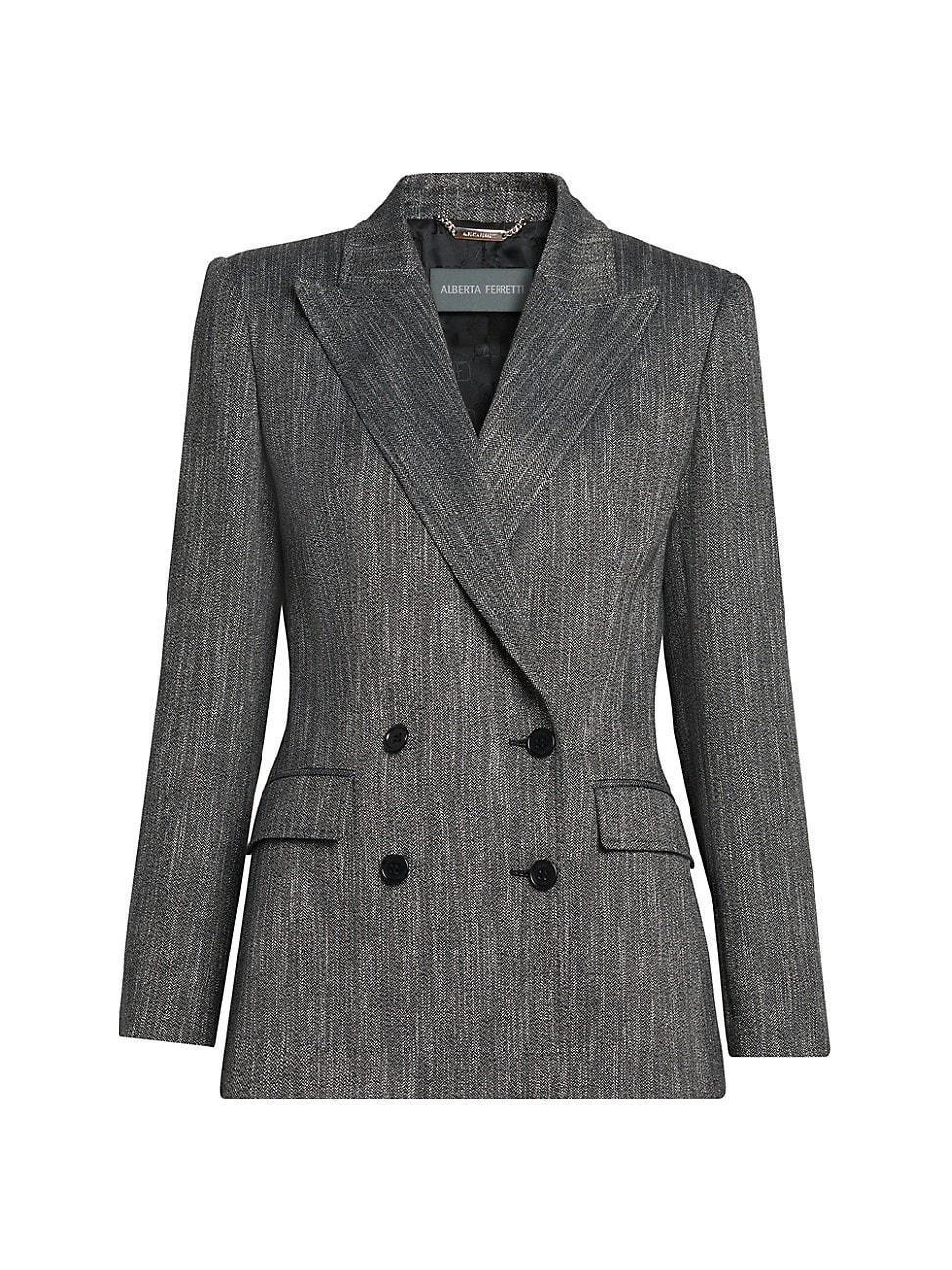 Womens Viscose Double-Breasted Jacket Product Image