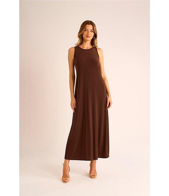 Vince Camuto Sleeveless Keyhole Back Crew Neck A-Line Maxi Dress Product Image