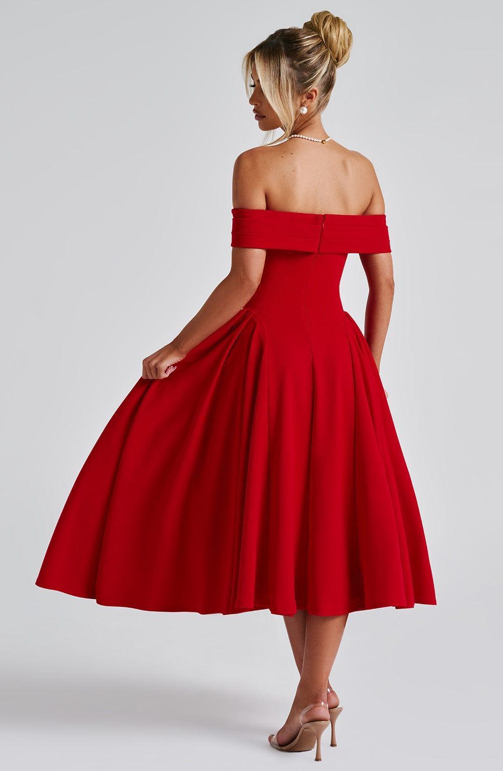 Miranda Midi Dress - Red Product Image
