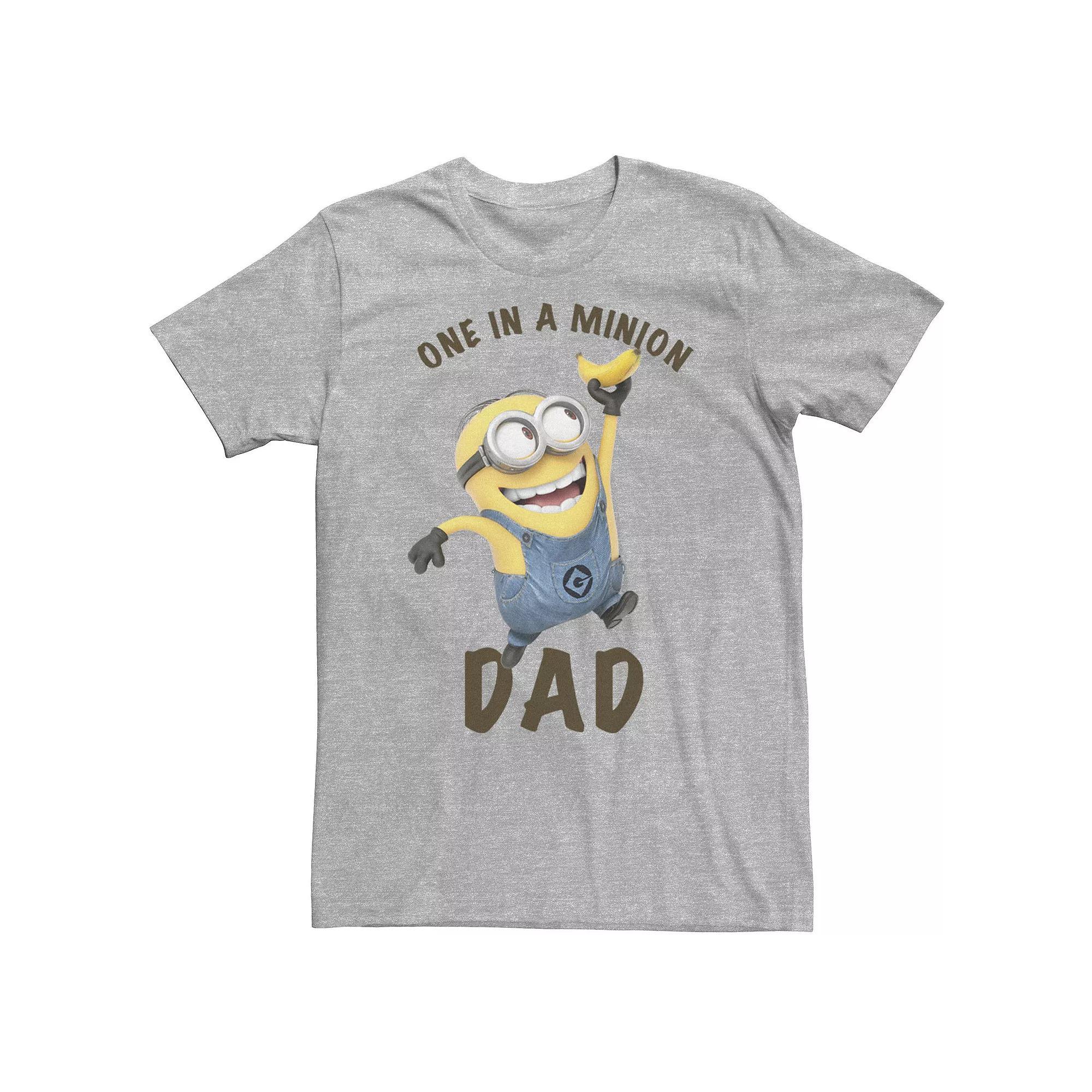 Big & Tall Despicable Me Minions "One In A Minion Dad" Tee, Men's, Size: Large Tall, Athletic Grey Product Image