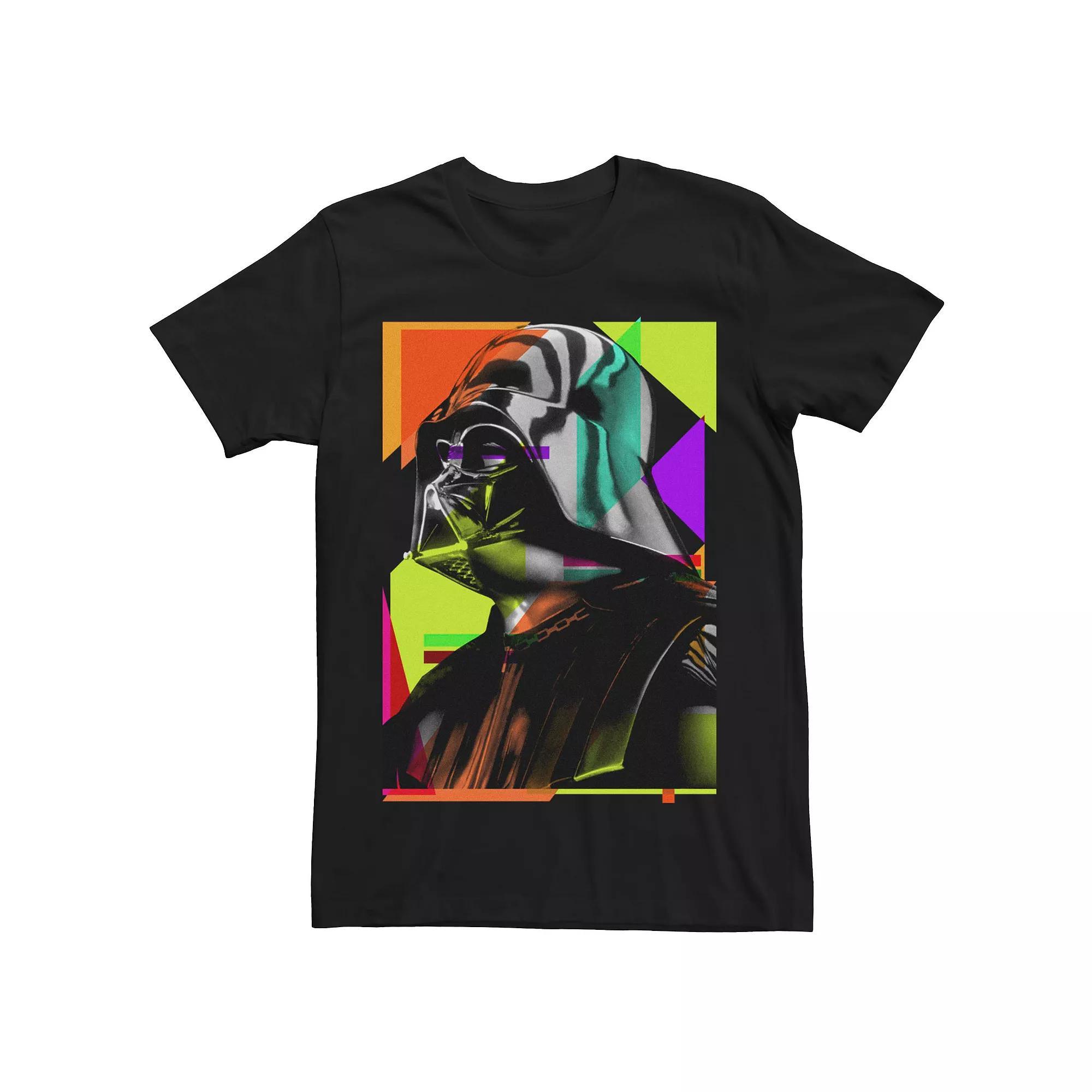 Men's Star Wars Darth Vader Colorful Abstract Short Sleeve Tee, Size: XXL, Black Product Image