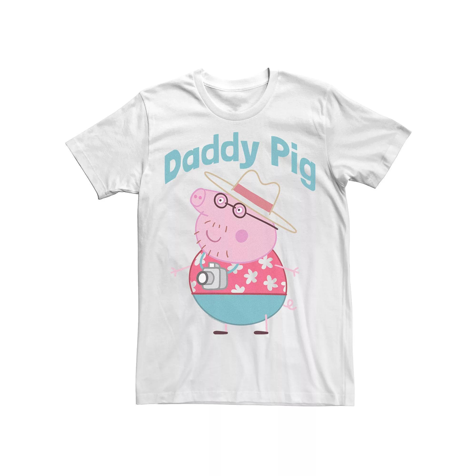Men's Peppa Pig Daddy Pig Tee, Size: XXL, White Product Image