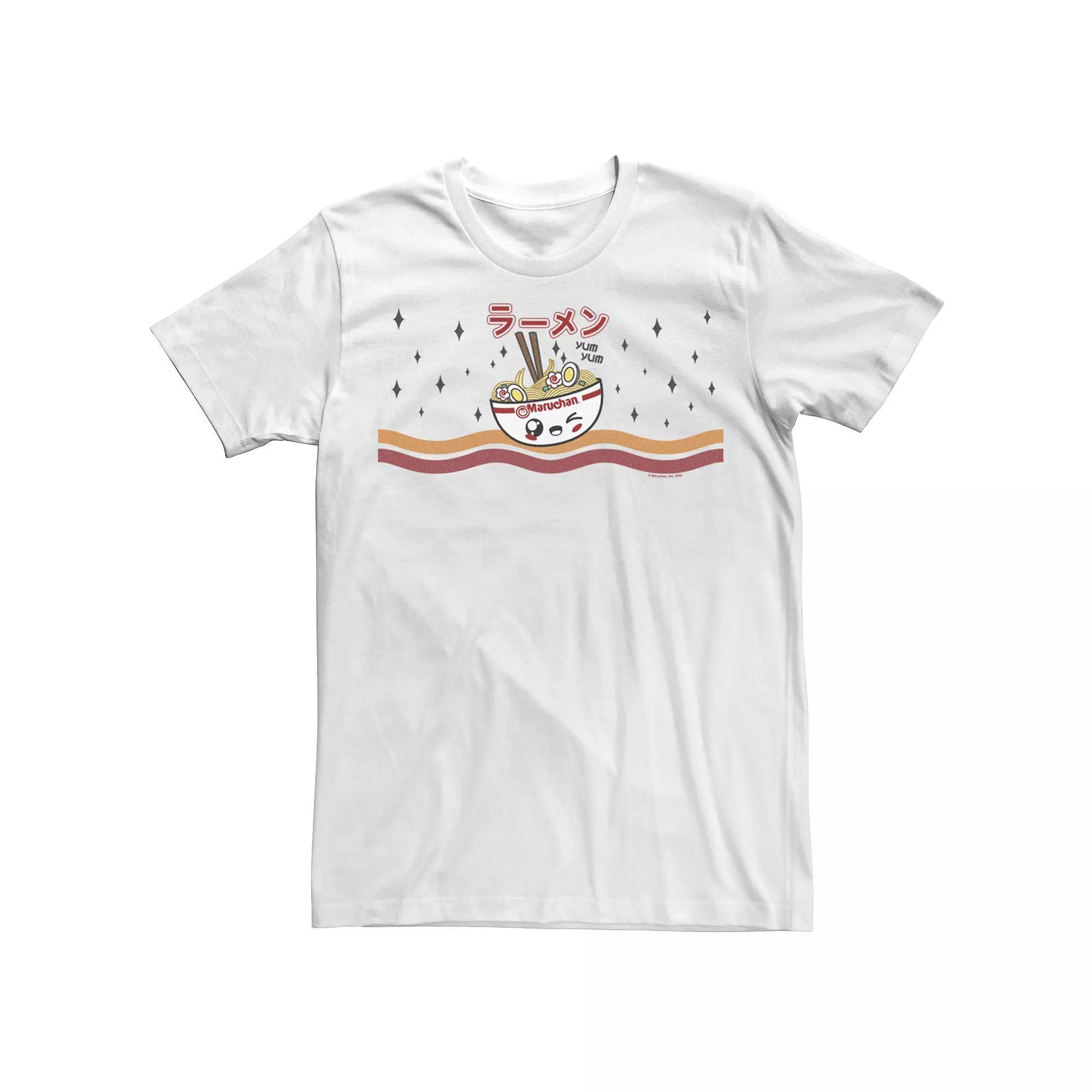 Men's Maruchan Chibi Bowl Of Noodles Text Tee, Size: Medium, White Product Image