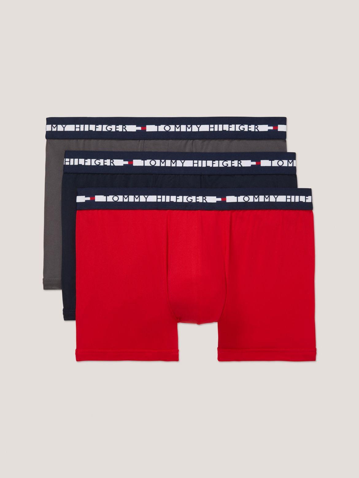 Tommy Hilfiger Comfort Plus 3-Pack Trunk (Grey Skies/Primary Red/Desert Sky) Men's Underwear Product Image