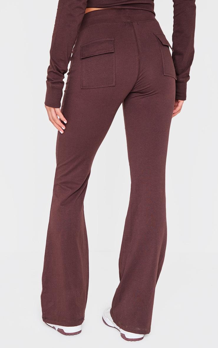 Chocolate Low Rise Skinny Flare Pants Product Image