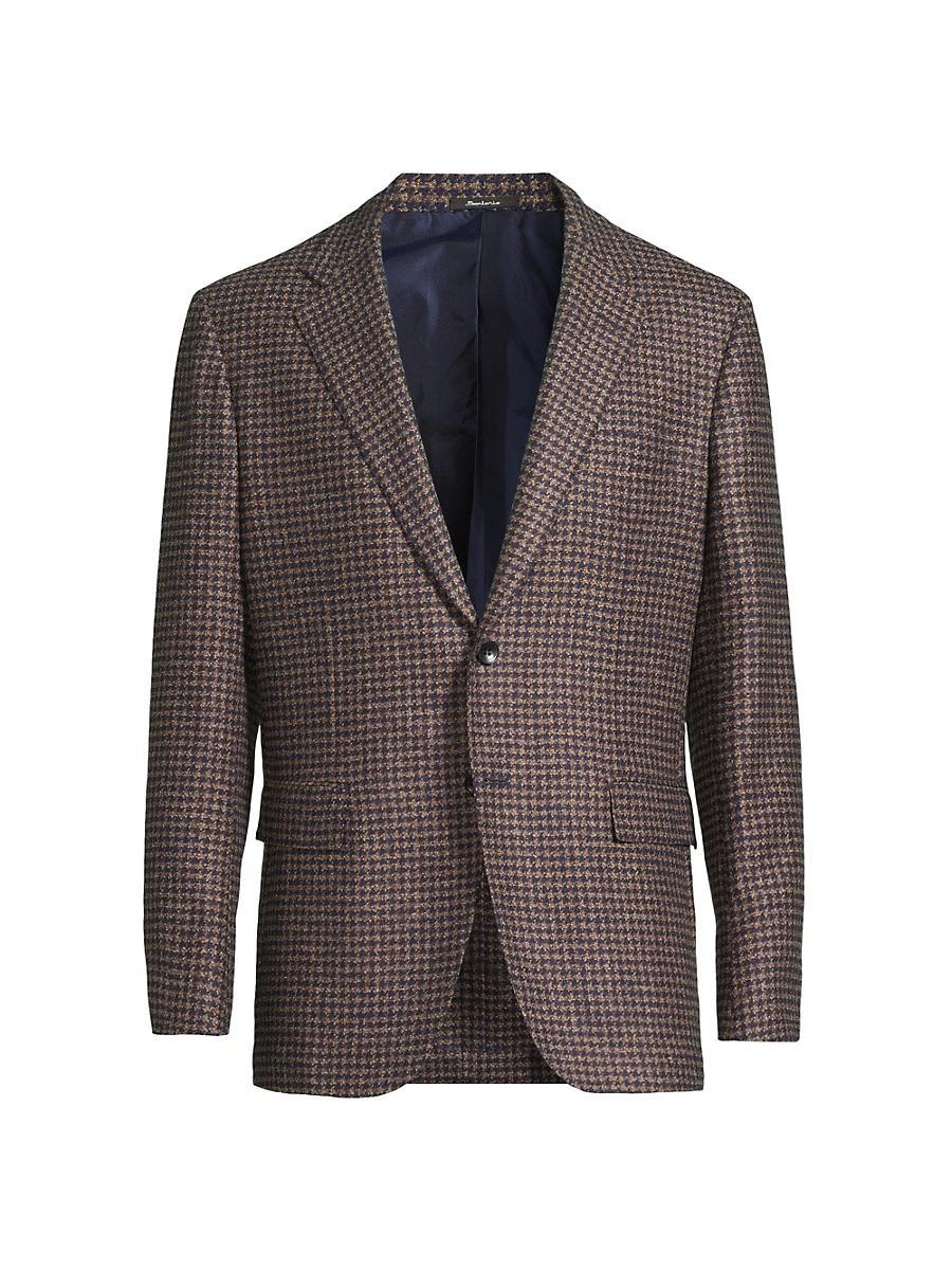 Mens Houndstooth Wool-Blend Two-Button Jacket Product Image