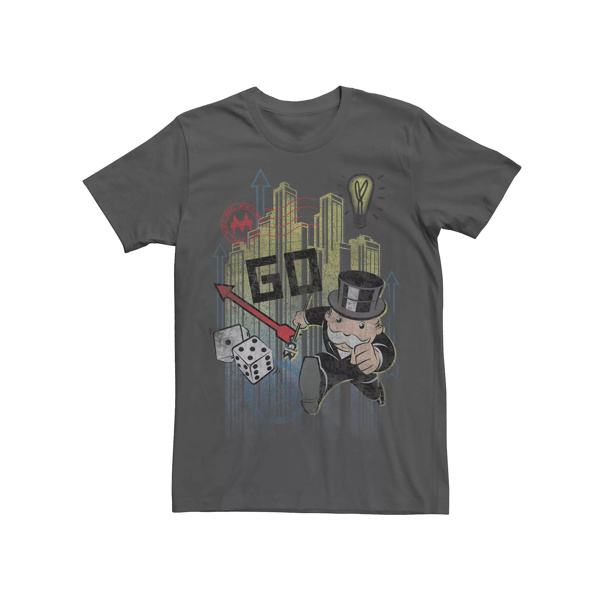 Men's Monopoly Only Moving Forward Graphic Tee, Size: Large, Grey Product Image