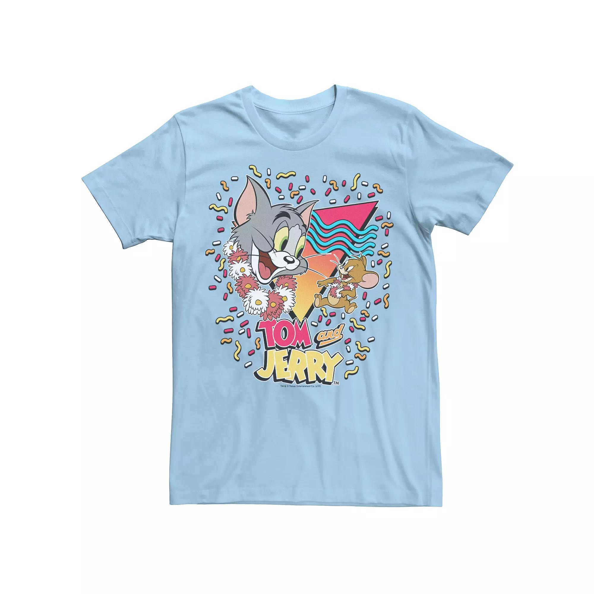 Men's Tom And Jerry Tropical 90's Confetti Portrait Tee,  Product Image