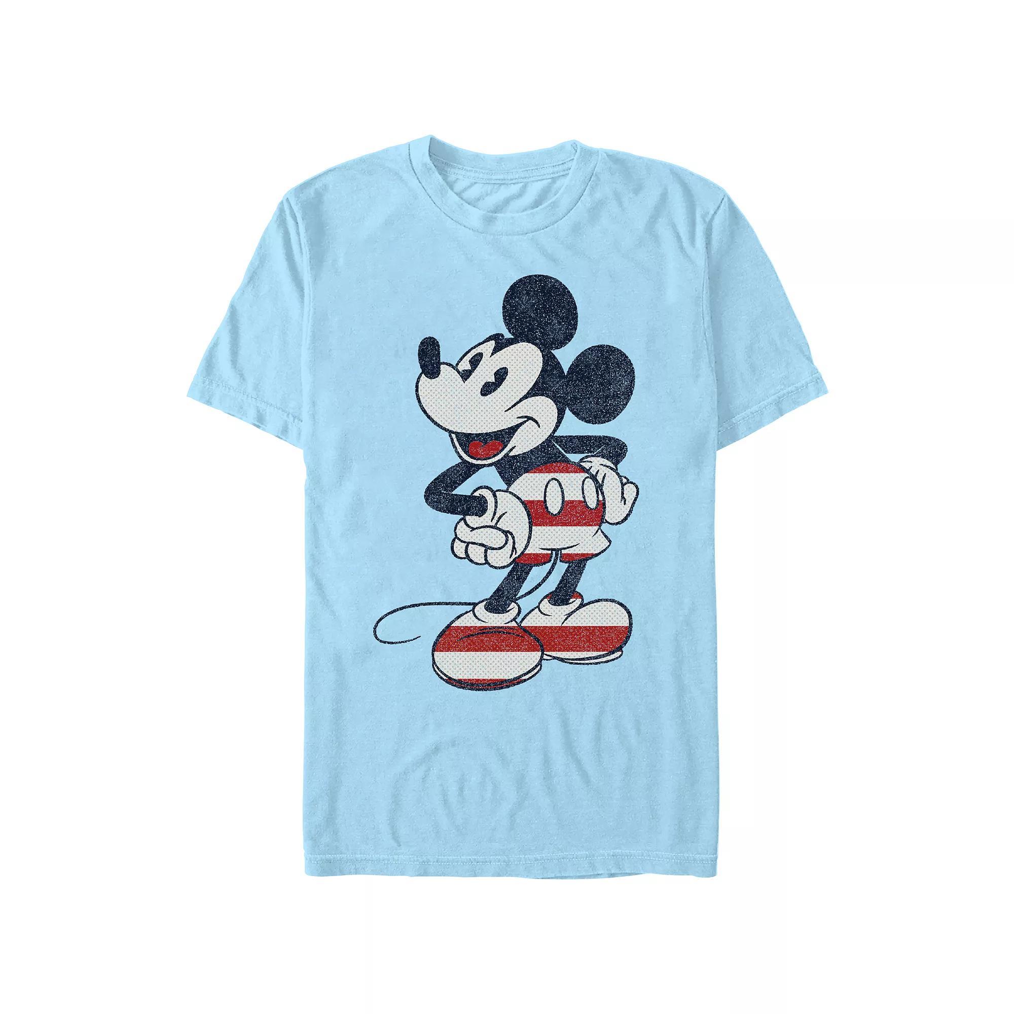 Disney's Mickey Mouse Men's Red And White Print Outfit Graphic Tee,  Product Image