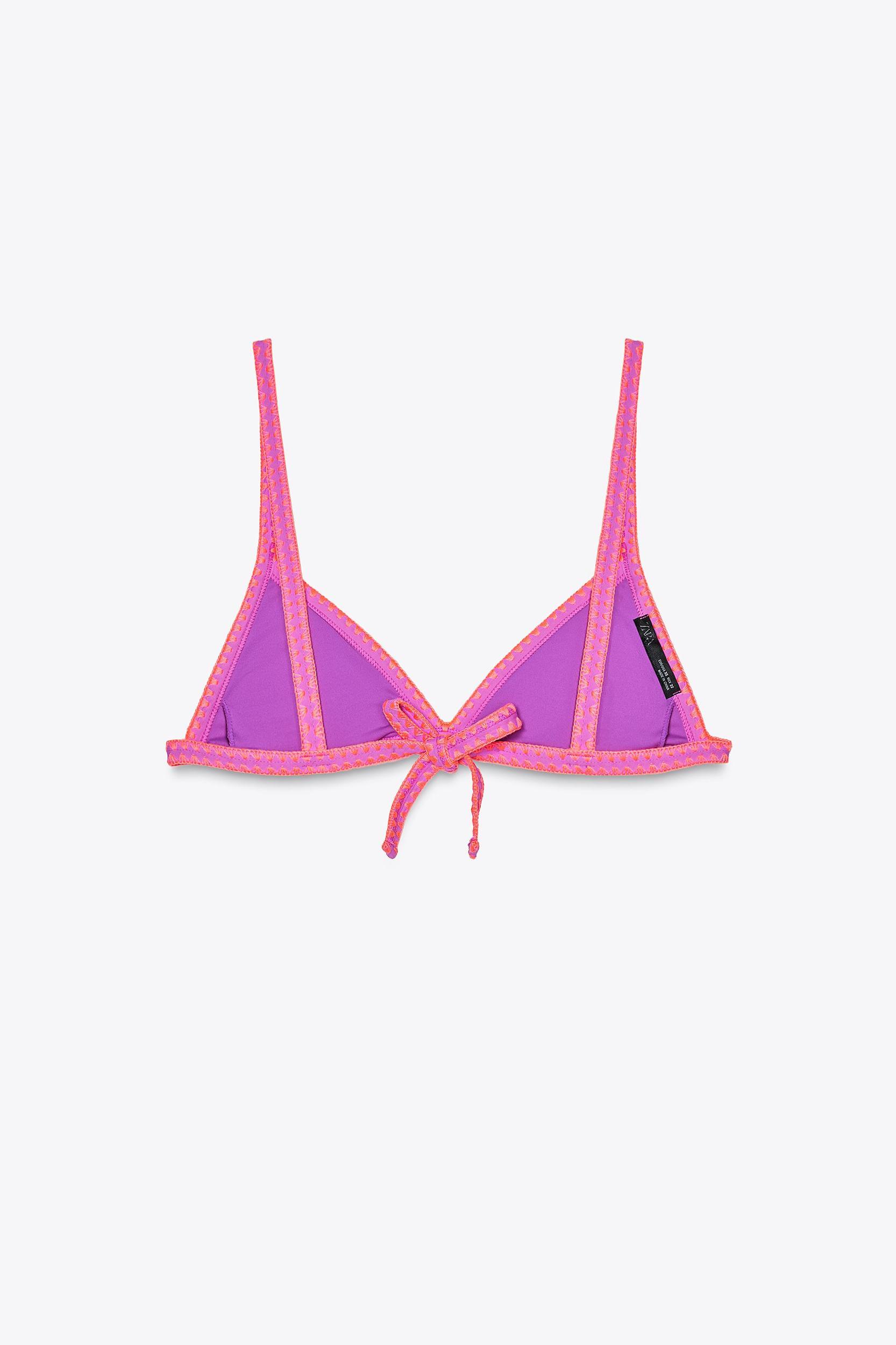 CONTRAST TRIANGLE BIKINI TOP Product Image
