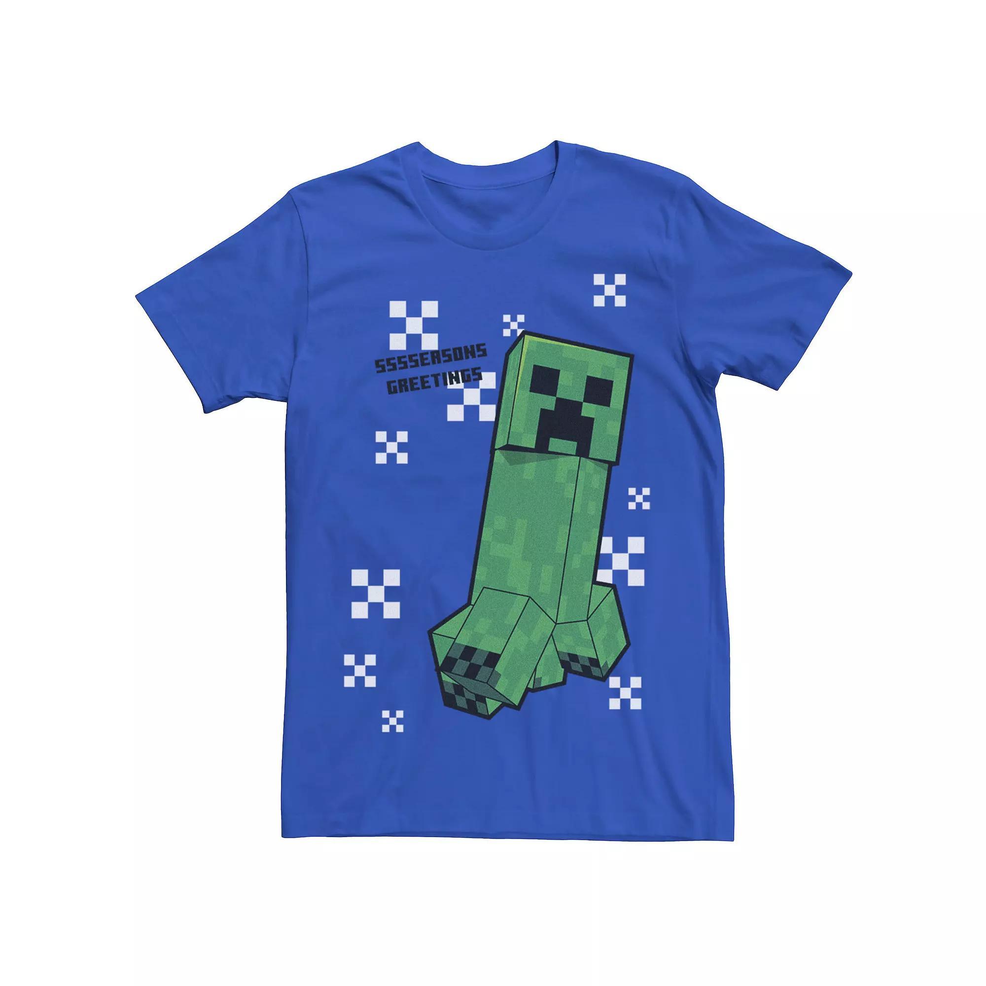 Men's Minecraft Creeping Through The Snow Tee, Size: XXL, Royal Product Image