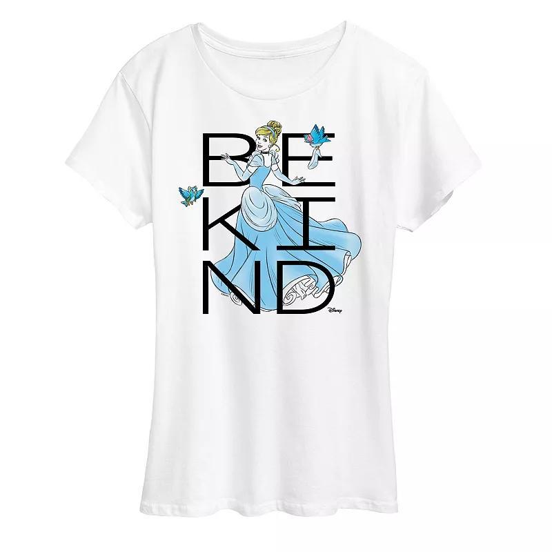 Disney Princess Cinderella Women's Be Kind Graphic Tee, Size: Small, White Product Image