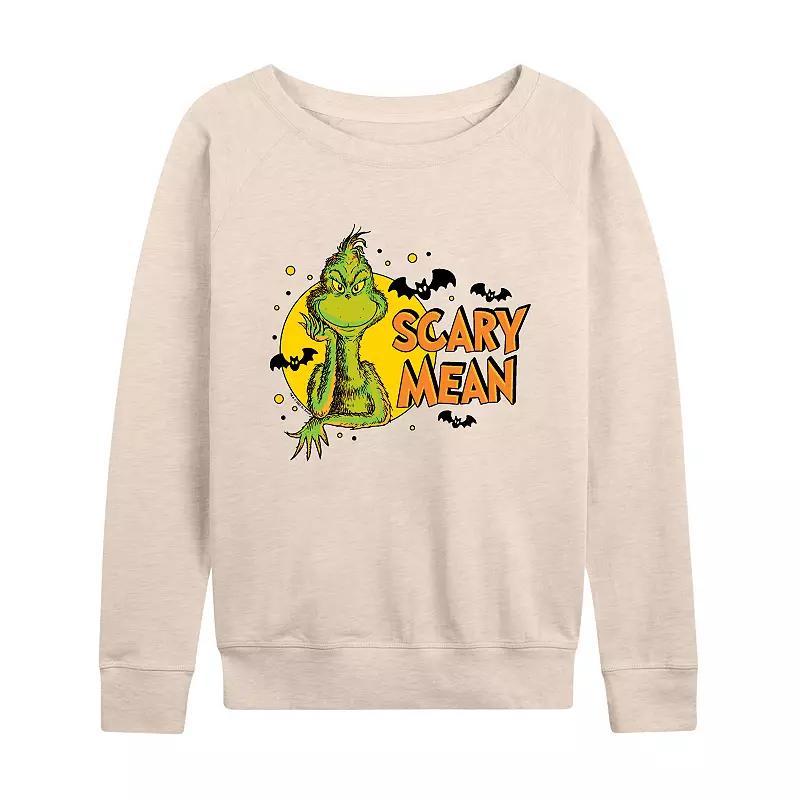 Womens Dr. Seuss Grinch Scary Mean Halloween Lightweight French Terry Sweatshirt Product Image