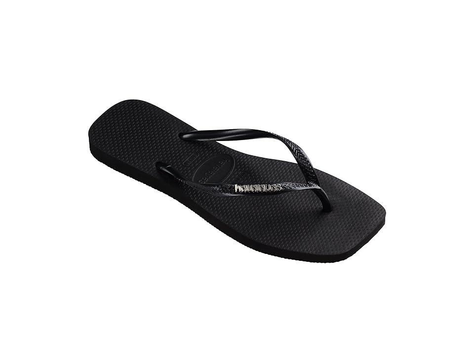 Havaianas Womens Slim Square Logo Metallic Flip Flops Product Image