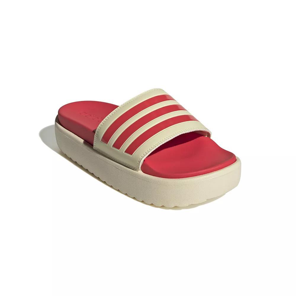adidas adilette Women's Platform Swimming Slides, Size: 6, Warm White Product Image