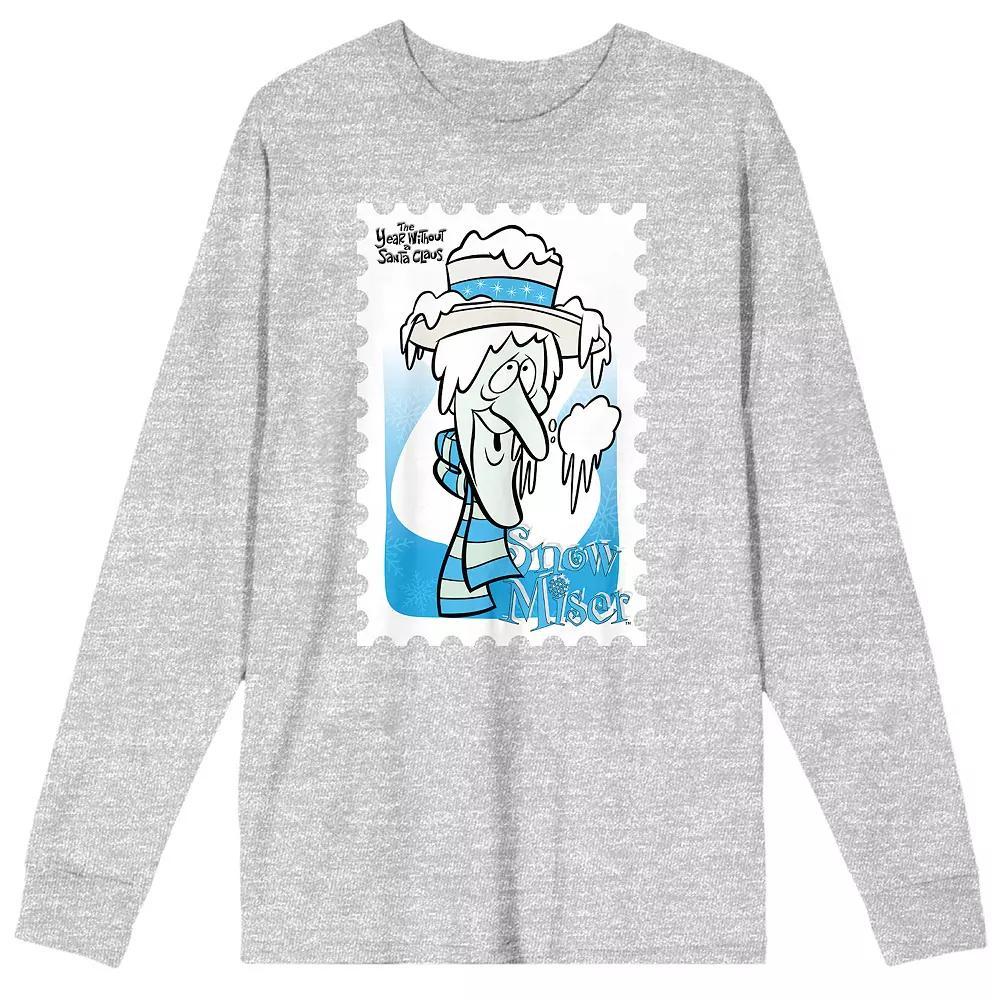 Men's The Year Without A Santa Claus Snow Miser Stamp Tee, Size: Small, Gray Product Image