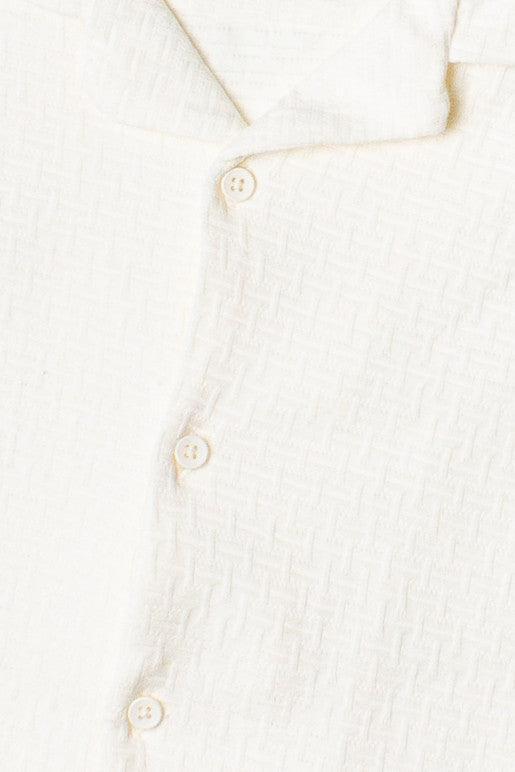 Textured Basket Weave Knit Button Up Shirt Product Image