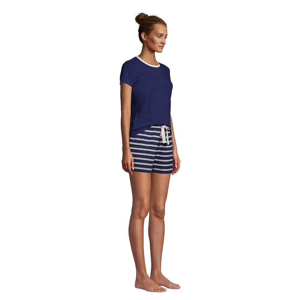 Lands' End Women's Knit Pajama Short Set Short Sleeve T-Shirt and Shorts Product Image