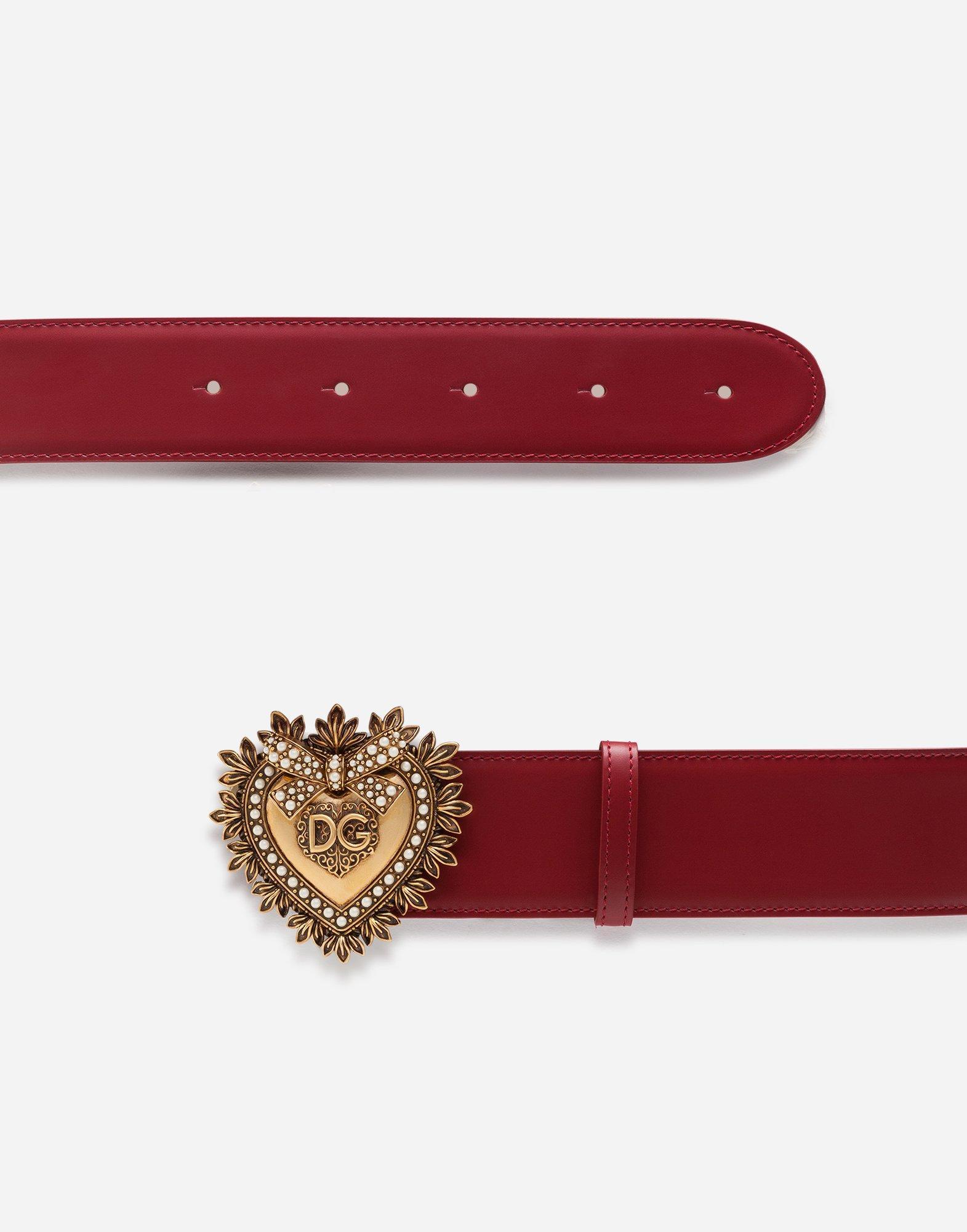 DOLCE & GABBANA Luxury Leather Devotion Belt In Red Product Image