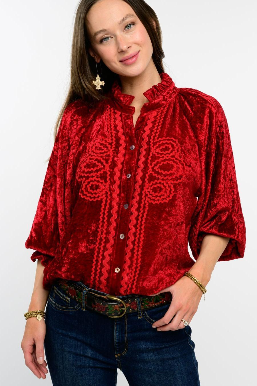 Rosalinda Velvet Top Product Image