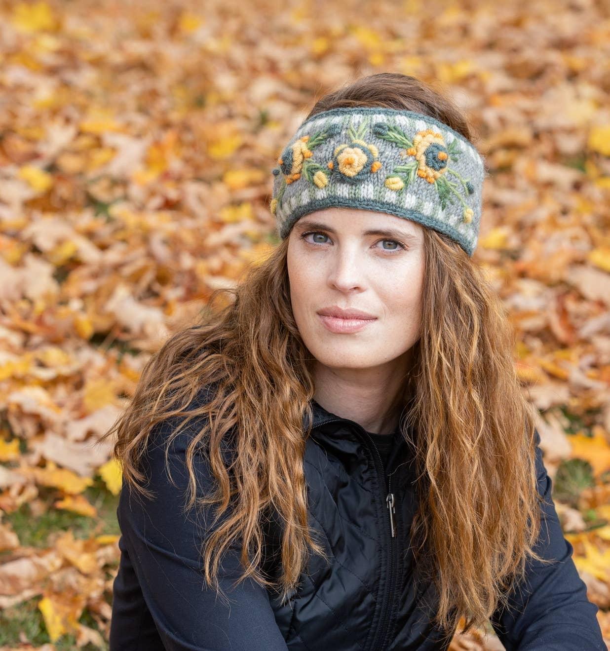 Aubrey  - women's wool knit headband: Quarry Product Image